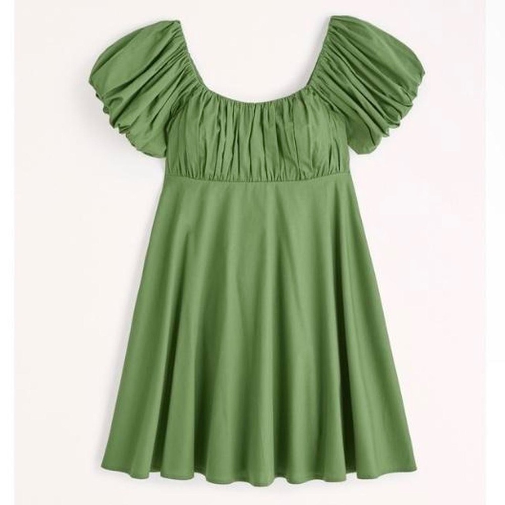 Abercrombie & Fitch ruched puff sleeve mini